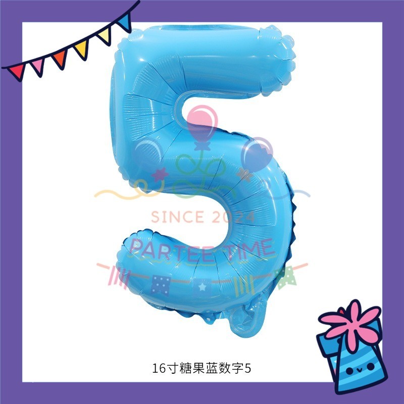 ParteeTime Blue Digital Foil Ballon 16 Inch 0 Number Balloon Birthday Party Foil Balloons Vibrant Shiny Decorations