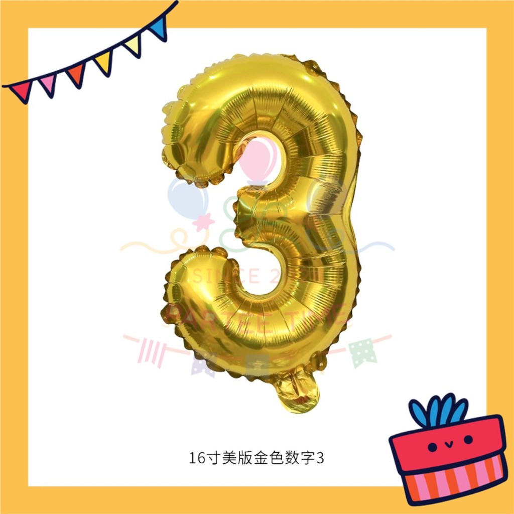 ParteeTime Gold Digital Foil Ballon 16 Inch 0 Number Balloon Birthday Party Foil Balloons Vibrant Shiny Decorations