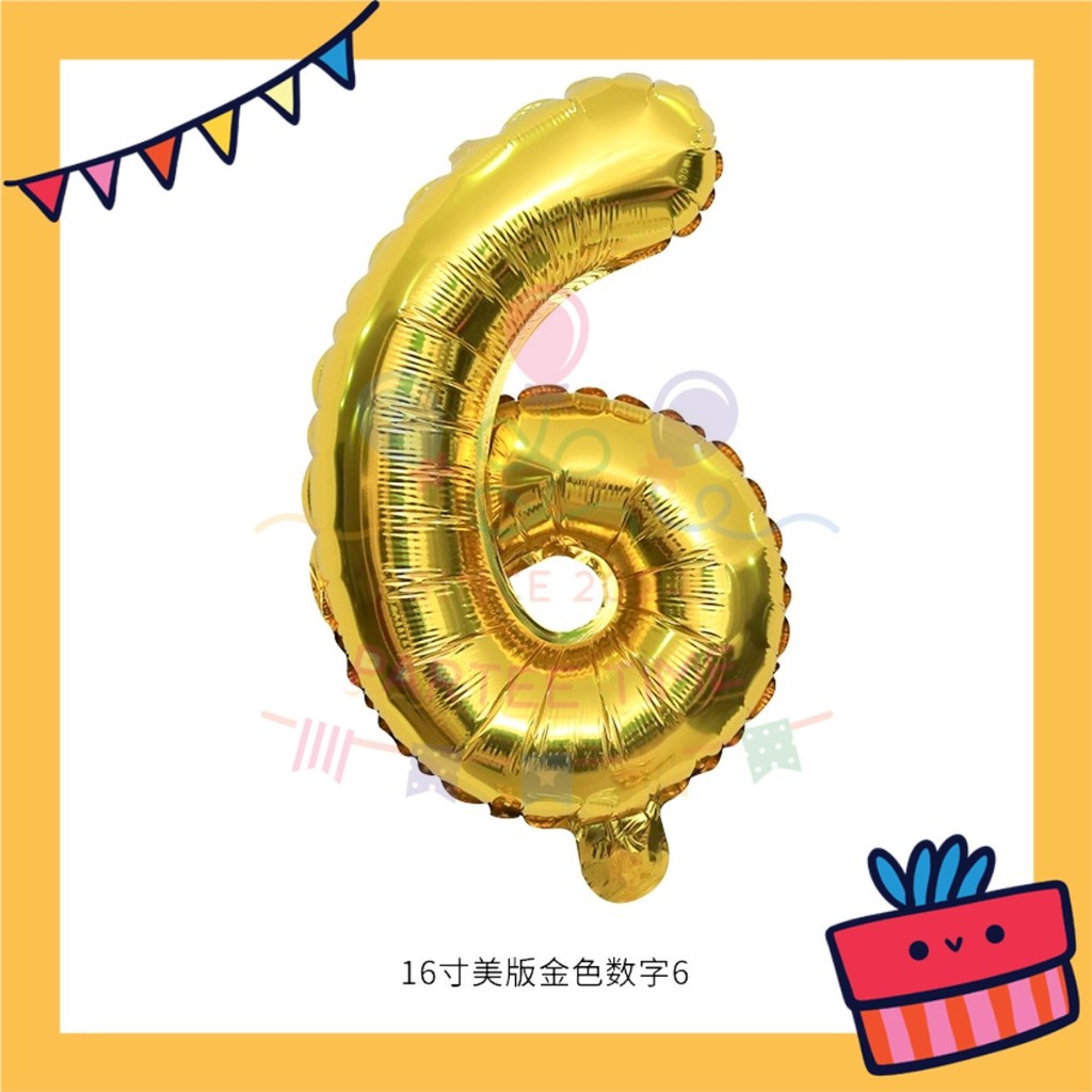 ParteeTime Gold Digital Foil Ballon 16 Inch 0 Number Balloon Birthday Party Foil Balloons Vibrant Shiny Decorations
