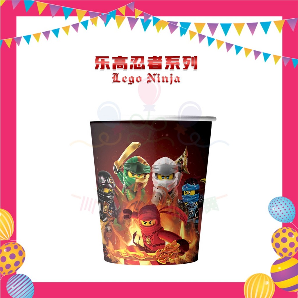 ParteeTime Kids Ninjago Theme Decorations Birthday Party Supplies Banners Backdrop Set Hiasan Hari Jadi Kanak-Kanak