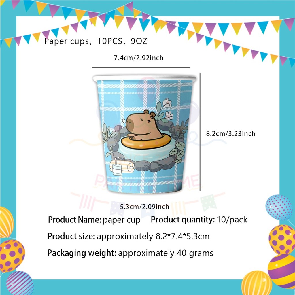 ParteeTime Kids Capybara Theme Decoration Birthday Party Supplies Banners Backdrop Sambutan Hari JadiĀ Hiasan Kanak-Kanak