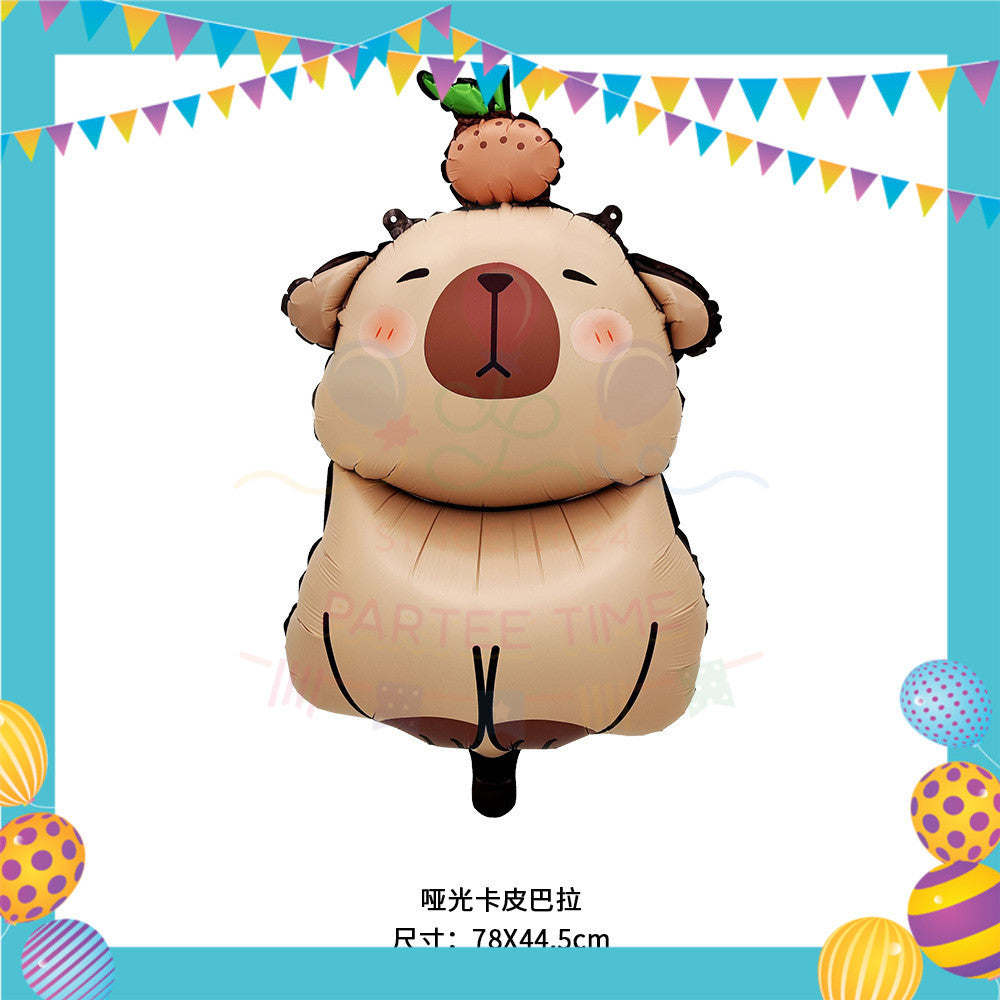 ParteeTime Kids Capybara Birthday Party Decoration Themed Foil Balloon 1pcs Birthday Party Majlis Sambutan Hari Jadi