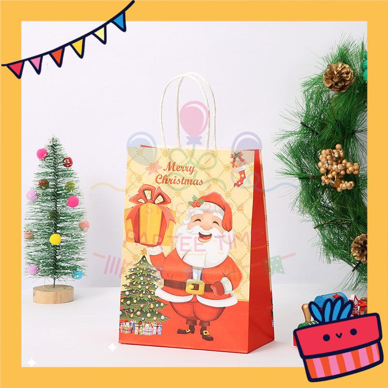 ParteeTime Birthday Kids 1pcs Christmas Party Favor Gift Bags with Handle Paper Bag Doorgift Packaging Goodies Bag Gift