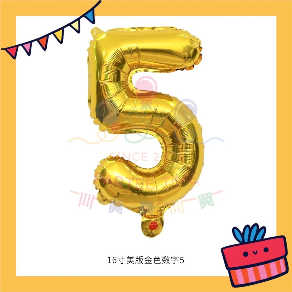 ParteeTime Gold Digital Foil Ballon 16 Inch 0 Number Balloon Birthday Party Foil Balloons Vibrant Shiny Decorations