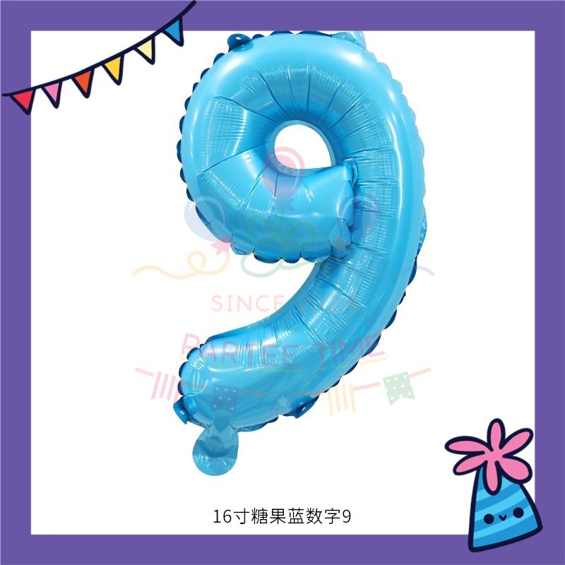ParteeTime Blue Digital Foil Ballon 16 Inch 0 Number Balloon Birthday Party Foil Balloons Vibrant Shiny Decorations