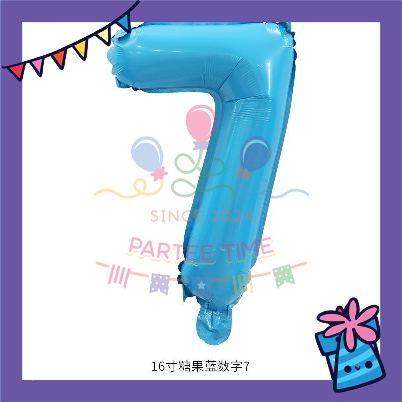 ParteeTime Blue Digital Foil Ballon 16 Inch 0 Number Balloon Birthday Party Foil Balloons Vibrant Shiny Decorations