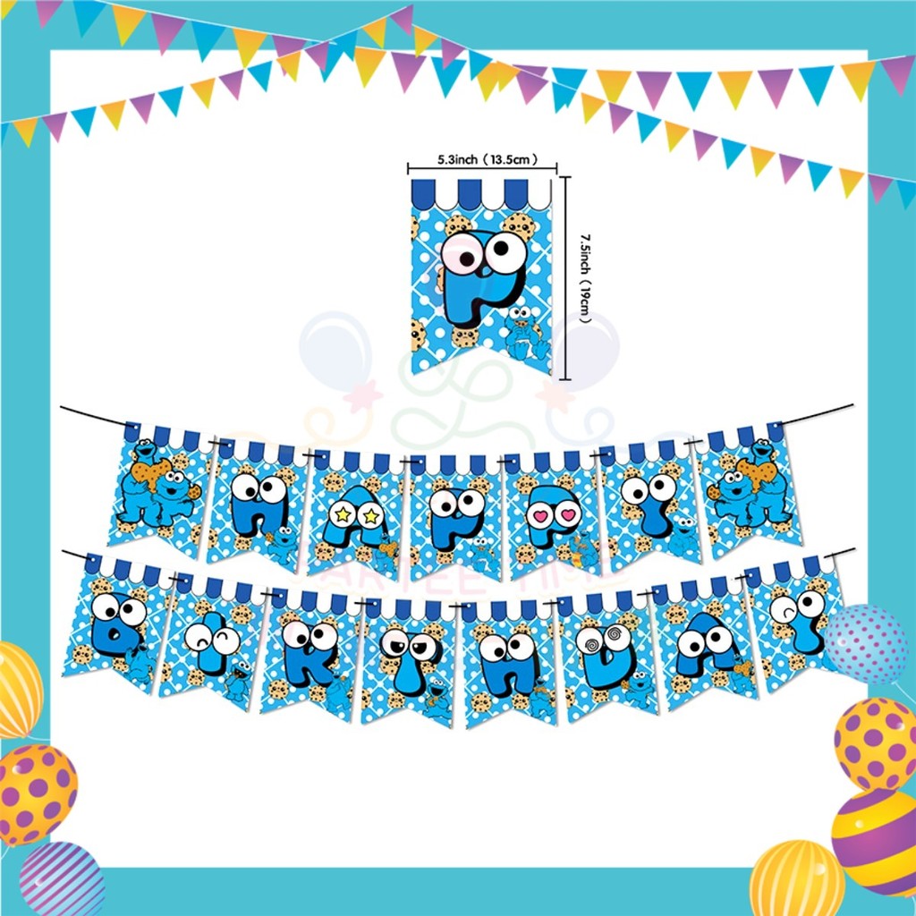 ParteeTime Kids Birthday Party Celebration Decoration Set Cookies 4 in 1 Majlis Sambutan Hiasan Hari Jadi Kanak-Kanak