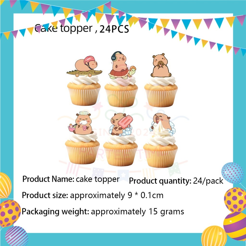 ParteeTime Kids Capybara Theme Decoration Birthday Party Supplies Banners Backdrop Sambutan Hari JadiĀ Hiasan Kanak-Kanak