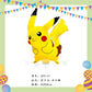 ParteeTime Kids Birthday Party Celebration Decoration Set Pikachu 4 in 1 Banner Balloon Cake Cupcake Topper