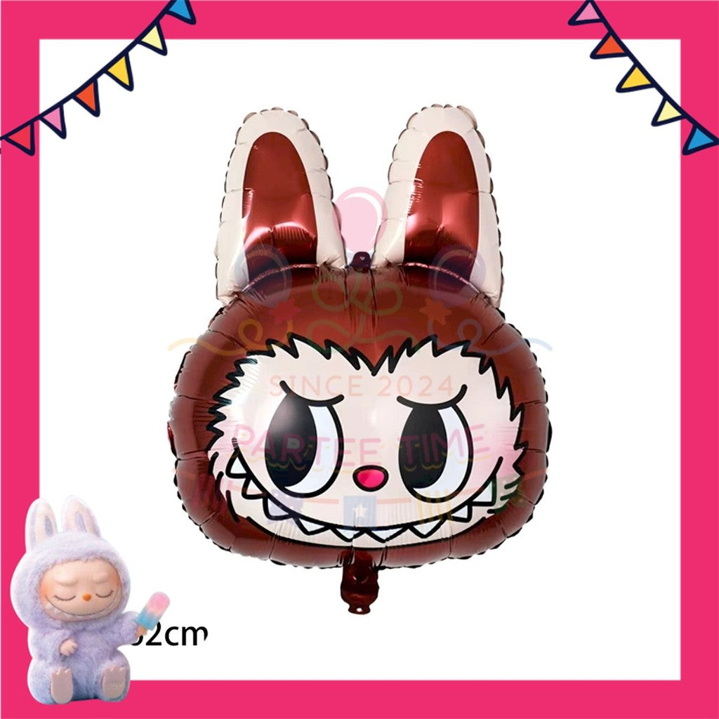 ParteeTime Kids Labubu Theme Decorations Kids Birthday Party Balloon Banners Hang Swirls Backdrop Tablecloth Cake Topper