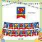 ParteeTime Kids Birthday Party Celebration Decoration Set Superhero 5 in 1 Banner Balloon Cake Cupcake Topper Hari Jadi