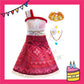 ParteeTime Kids Girls Princess Moana Cosplay Costume Summer Kids Dresses Set Beach Vacation Cosplay Activities