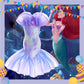 ParteeTime Kids Sleeveless Princess Ariel Mermaid Fishtail Long Dress Costume Birthday Party Dress Up