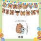 ParteeTime Kids Birthday Party Celebration Decoration Set Capybara 5 in 1 Banner Balloon Cake Cupcake Topper Hari Jadi
