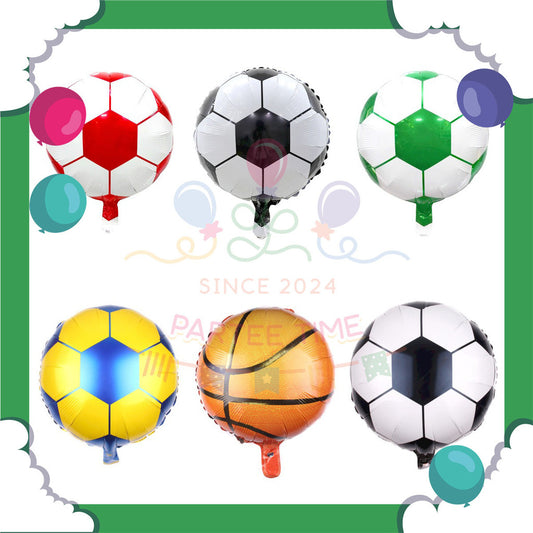 ParteeTime Kids 18inch Football Balloon Basketball 1pcs Foil Balloon Birthday Party Celebration Belon Hiasan Hari Jadi
