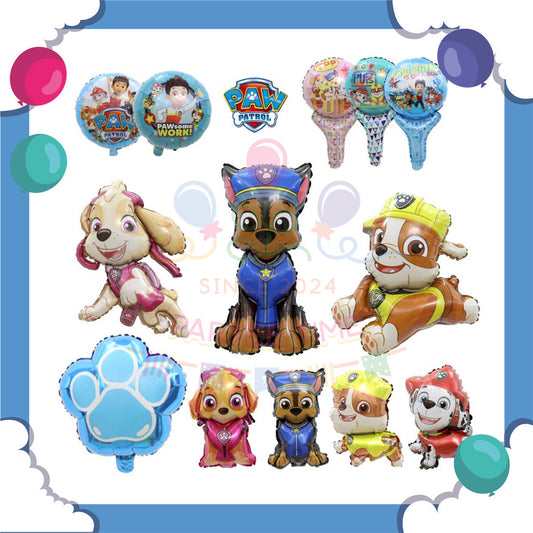 ParteeTime Kid Paw Patrol 1pcs Chase Marshall Skye Themed Foil Balloon Birthday Party Decoration Belon Hiasan Hari Jadi
