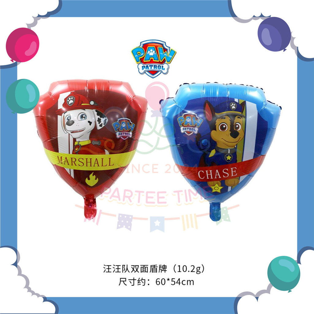 ParteeTime Kid Paw Patrol 1pcs Chase Marshall Skye Themed Foil Balloon Birthday Party Decoration Belon Hiasan Hari Jadi