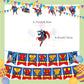ParteeTime Kids Birthday Party Celebration Decoration Set Superhero 5 in 1 Banner Balloon Cake Cupcake Topper Hari Jadi