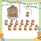 ParteeTime Kids Birthday Party Celebration Decoration Set Capybara 5 in 1 Banner Balloon Cake Cupcake Topper Hari Jadi