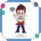 ParteeTime Kid Paw Patrol 1pcs Chase Marshall Skye Themed Foil Balloon Birthday Party Decoration Belon Hiasan Hari Jadi