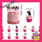 ParteeTime Kids Birthday Party Celebration Decoration Set Taylor Swift 5 in 1 Banner Balloon Cake Cupcake Topper Hang
