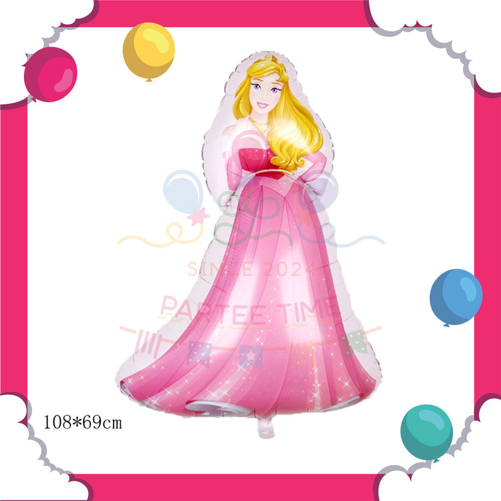 ParteeTime Kids Princess Elsa Anna Cinderella Snow White Themed Foil Balloon Birthday Party Decoration Hiasan Hari Jadi