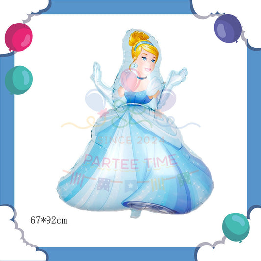 ParteeTime Kids Princess Elsa Anna Cinderella Snow White Themed Foil Balloon Birthday Party Decoration Hiasan Hari Jadi