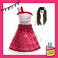 ParteeTime Kids Girls Princess Moana Cosplay Costume Summer Kids Dresses Set Beach Vacation Cosplay Activities