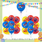 ParteeTime Kids Birthday Party Celebration Decoration Set Superhero 5 in 1 Banner Balloon Cake Cupcake Topper Hari Jadi
