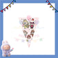 ParteeTime Kids Labubu Theme Decorations Kids Birthday Party Balloon Banners Hang Swirls Backdrop Tablecloth Cake Topper