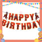 ParteeTime Kids Birthday Party Celebration Decoration Set Superhero 4 in 1 Banner Balloon Cake Cupcake Topper Hari Jadi