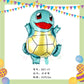 ParteeTime Kids Birthday Party Celebration Decoration Set Pikachu 4 in 1 Banner Balloon Cake Cupcake Topper