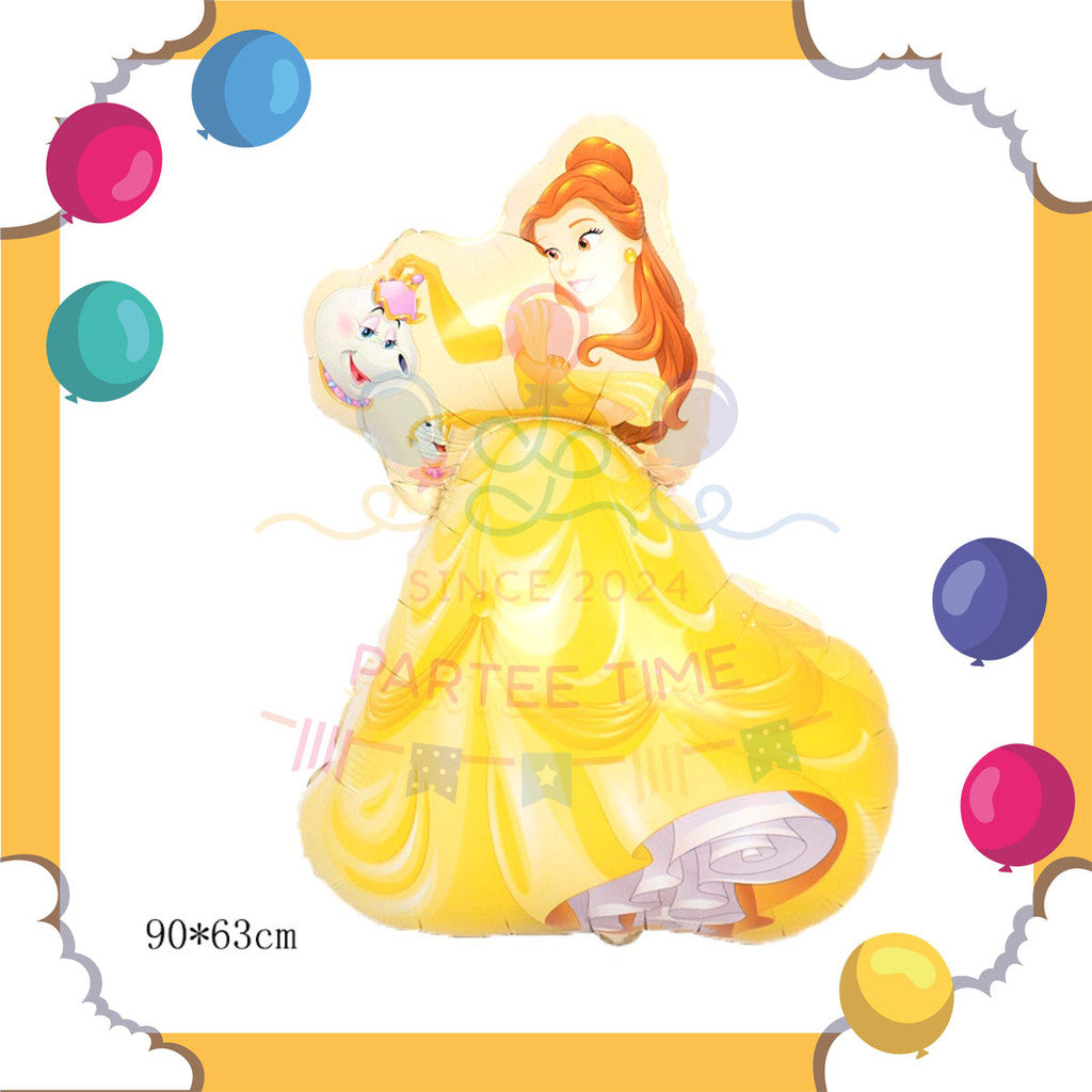 ParteeTime Kids Princess Elsa Anna Cinderella Snow White Themed Foil Balloon Birthday Party Decoration Hiasan Hari Jadi