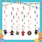 ParteeTime Kids Ninja Birthday Theme Decorations Kids Birthday Balloon Banner Hang Swirl Backdrop Tablecloth