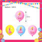 ParteeTime Kids Princess Peach Birthday Theme Decorations Kids Birthday Balloon Banner Hang Swirl Backdrop Tablecloth