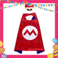 ParteeTime Kids Mask and Cape Children Super Mario Capes Birthday Party Dress Up Cosplay Costume