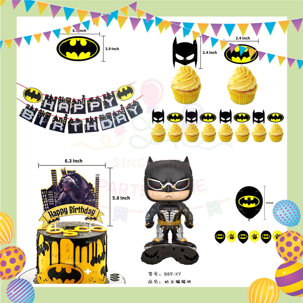 ParteeTime Kids Birthday Party Celebration Decoration Set Superhero 4 in 1 Hiasan Majlis Sambutan Hari Jadi Kanak-Kanak