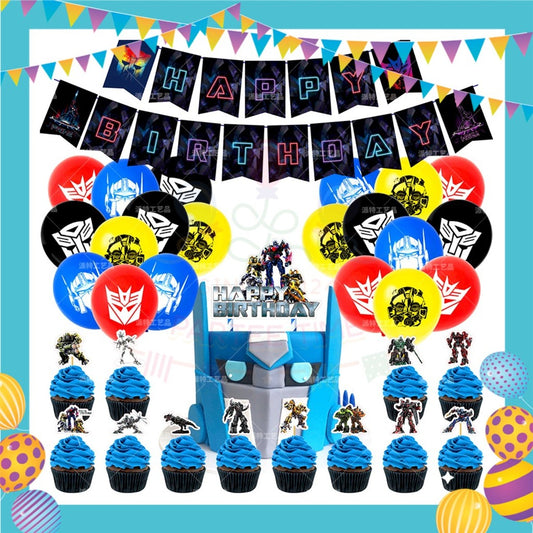 ParteeTime Kid Birthday Party Celebration Decoration Set Transformer 4 in 1 Hiasan Majlis Sambutan Hari Jadi Kanak-Kanak