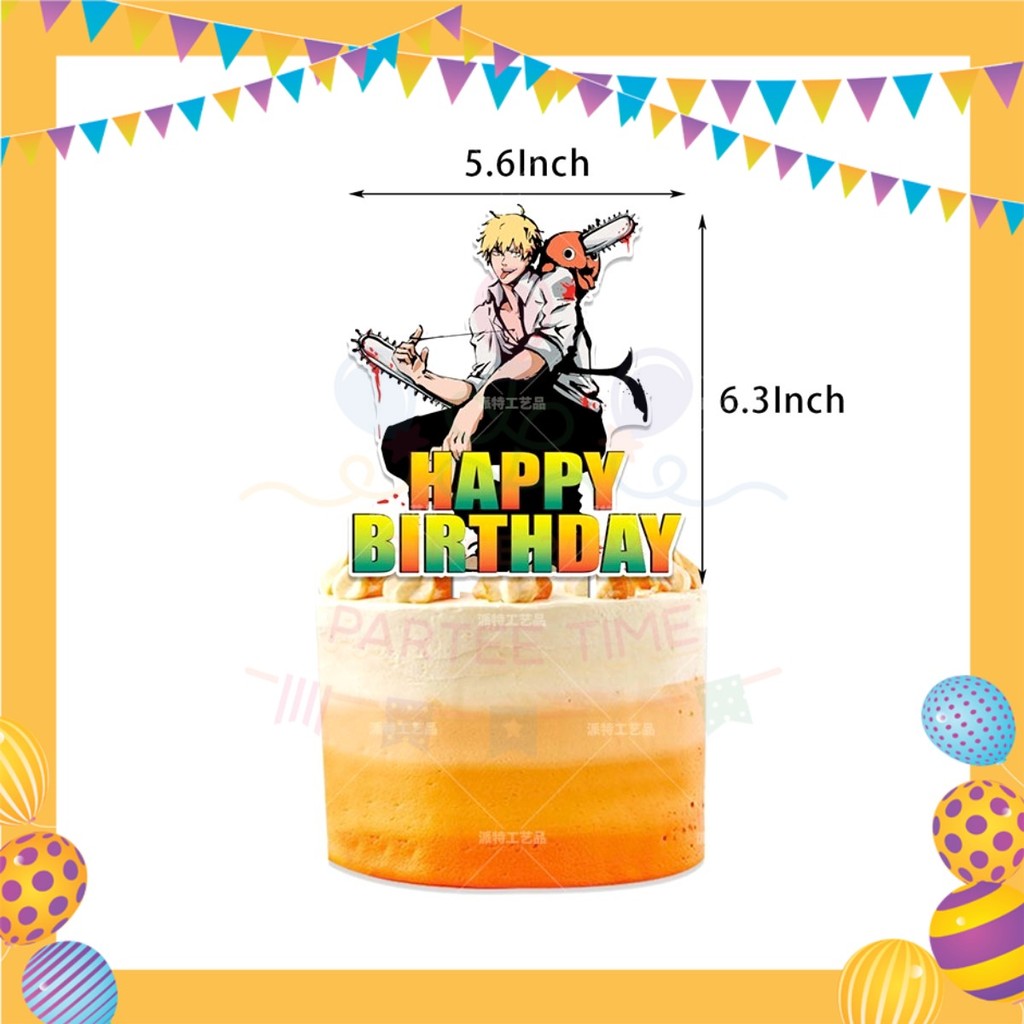 ParteeTime Kids Birthday Party Celebration Decoration Chainsaw Man 4 in 1 Majlis Sambutan Hiasan Hari Jadi Kanak-Kanak