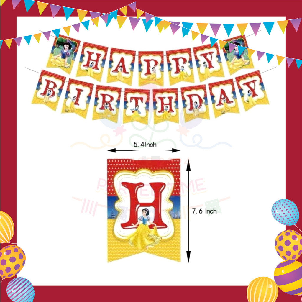 ParteeTime Kids Birthday Party Celebration Decoration Set Snow White 4 in 1 Hiasan Majlis Sambutan Hari Jadi Kanak-Kanak