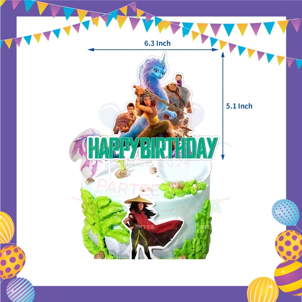 ParteeTime Kids Birthday Party Celebration Decoration Set Raya and Dragon 4 in 1 Sambutan Hiasan Hari Jadi Kanak-Kanak