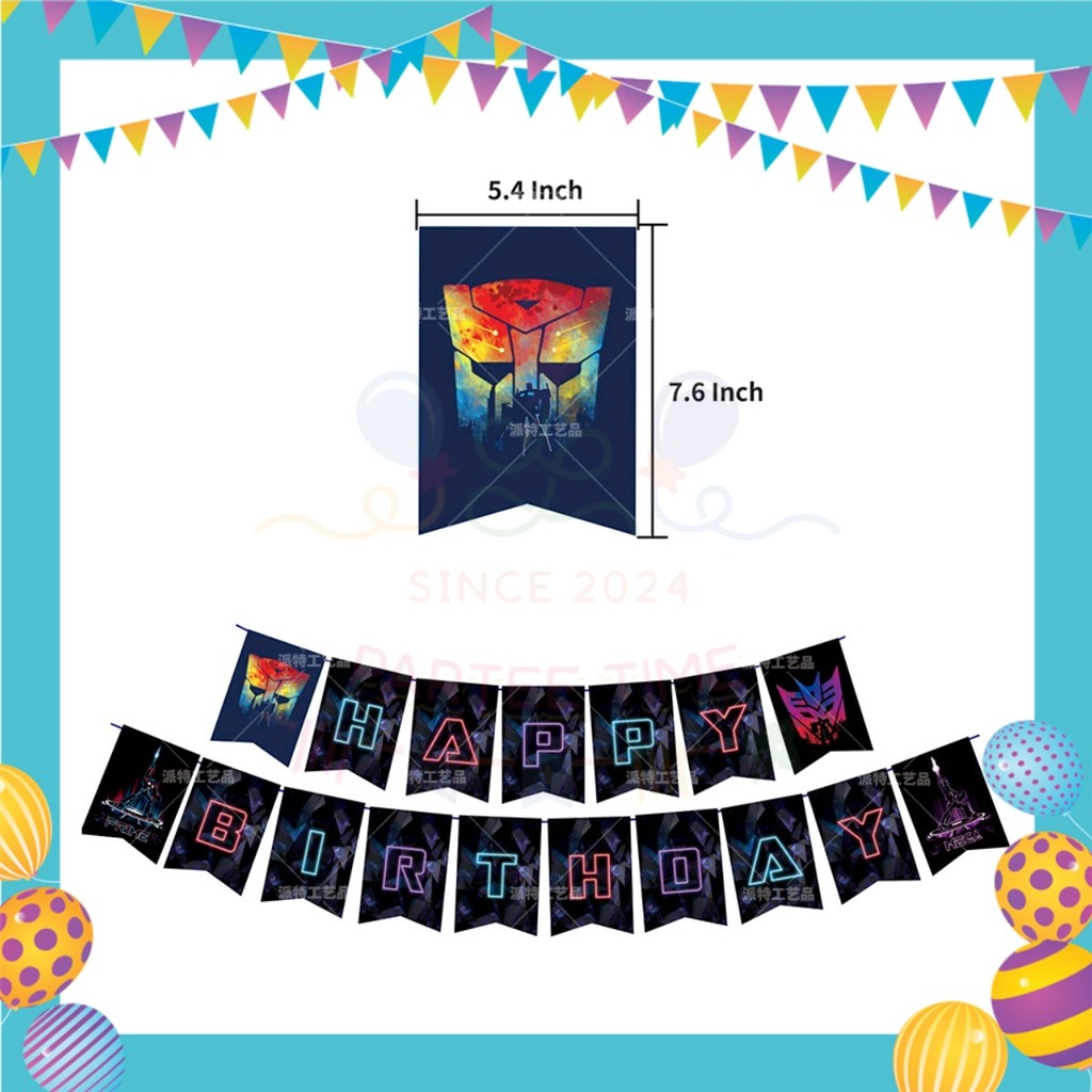 ParteeTime Kid Birthday Party Celebration Decoration Set Transformer 4 in 1 Hiasan Majlis Sambutan Hari Jadi Kanak-Kanak
