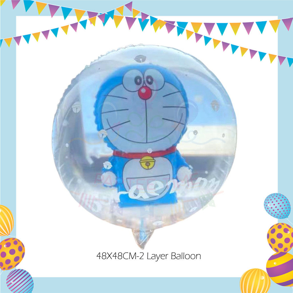 ParteeTime Kids Happy Birthday Children Cartoon Doraemon 3D Foil Aluminium Themed Foil Balloon Birthday Party Decoration