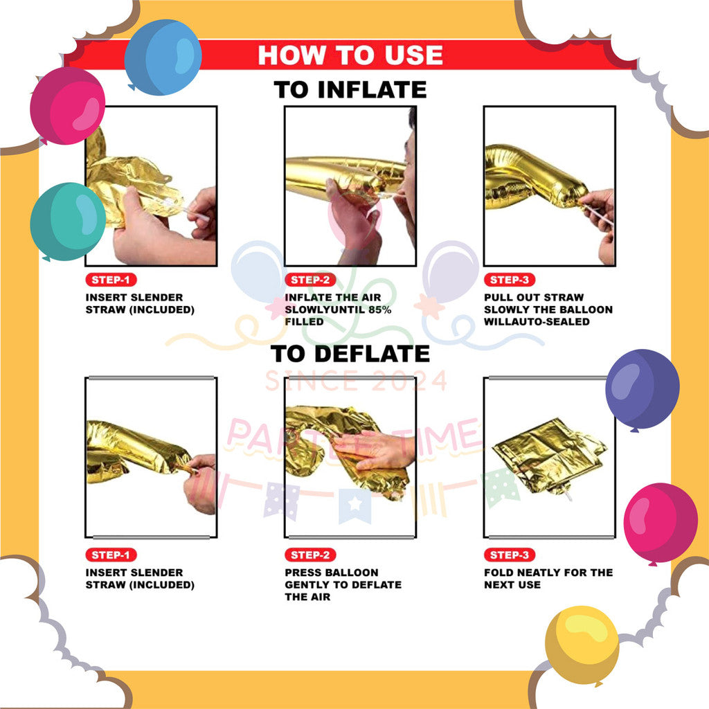 ParteeTime Happy Birthday Foil Balloon Set Various Colors 13 Alphabets 16 Inches Belon 16 Inches 13 Huruf Foil