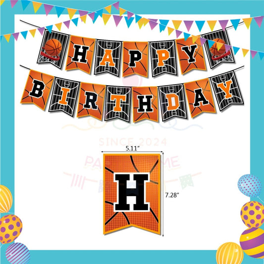 ParteeTime Kids Birthday Party Celebration Decoration Set Basketball 4 in 1 Majlis Sambutan Hiasan Hari Jadi Kanak-Kanak