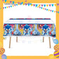 ParteeTime Kids Sonic Theme Decorations Kids Birthday Party Balloon Banners Hang Swirls Backdrop Tablecloth Cake Topper