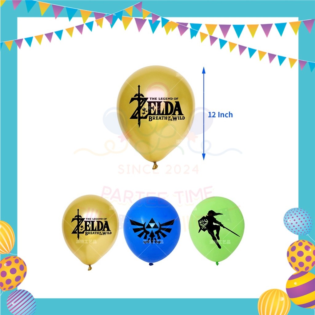 ParteeTime Kids Birthday Celebration Set The Legend of Zelda 4 in 1 Majlis Sambutan Hiasan Hari Jadi Kanak-Kanak