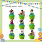 ParteeTime Encanto Birthday Theme Decorations Kids Birthday Balloon Banner Hang Swirl Backdrop Tablecloth Cake Topper