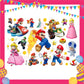 ParteeTime Kids Princess Peach Birthday Theme Decorations Kids Birthday Balloon Banner Hang Swirl Backdrop Tablecloth