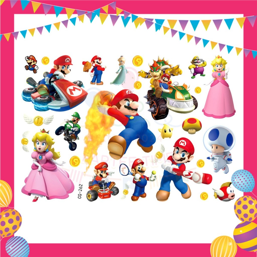 ParteeTime Kids Princess Peach Birthday Theme Decorations Kids Birthday Balloon Banner Hang Swirl Backdrop Tablecloth